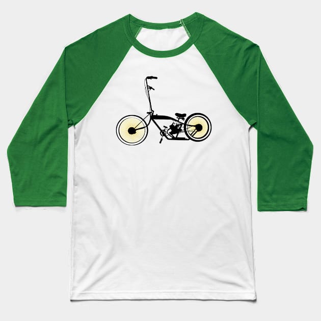 Lowrider Bicycle - All Black - Whitewall Baseball T-Shirt by ilrokery